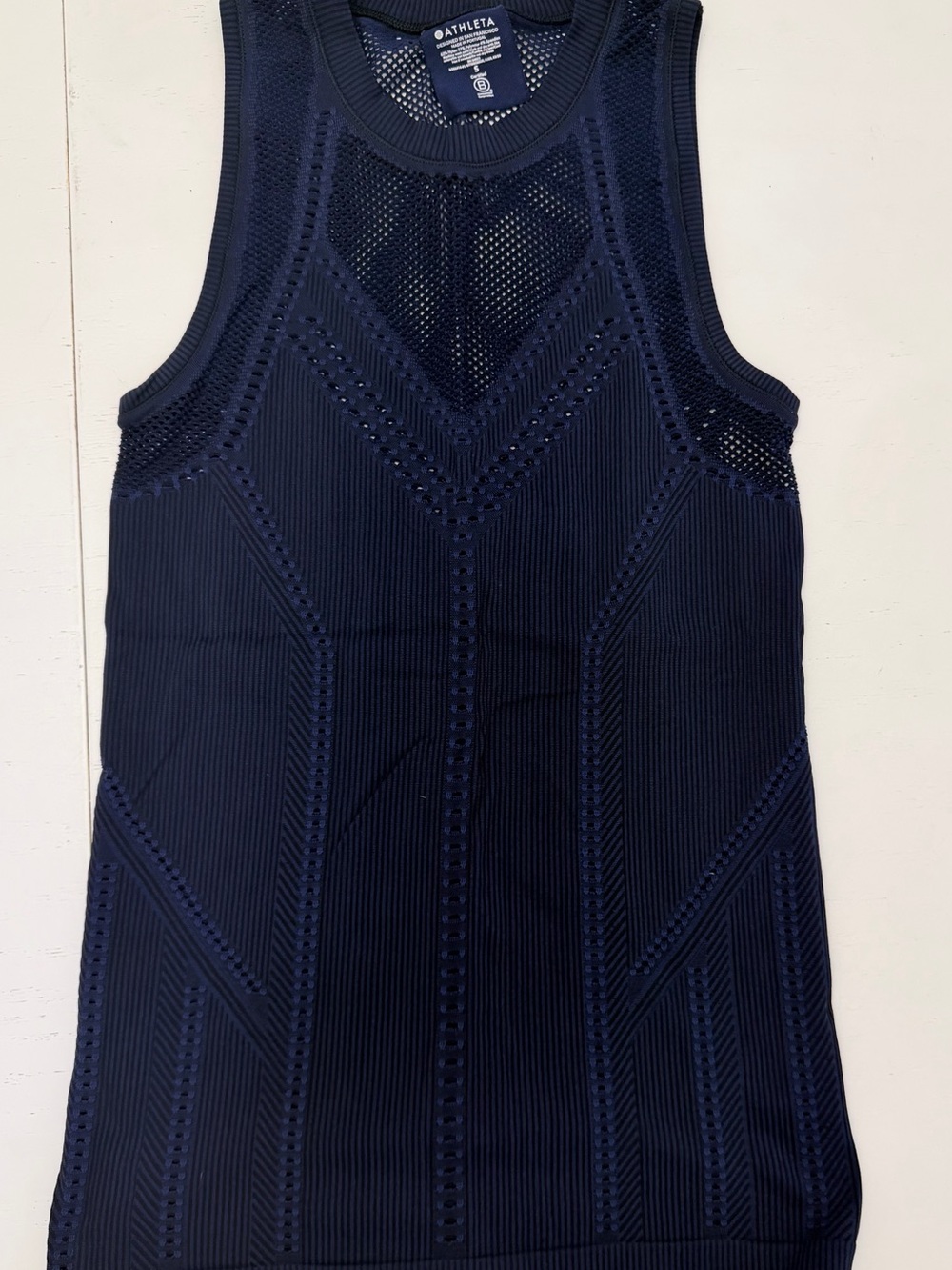Athleta Navy Textured Performance Tank